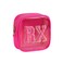 Small Chenille Letter Clear Medicine Makeup Bags,Nylon PVC Waterproof Rx Pouch with Metal Zipper, Cute Drug First Aid Travel Organizer for Women Girls(02Hot Pink)
