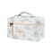 uekeboag Large Travel Quilted Makeup Bag for Women, Floral Cotton Cosmetic Bag, Coquette Aesthetic Floral Toiletry Organizer Bag