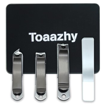 Best Toe Nail Clippers Set for Men Women Baby Seniors with Catcher File Toaazhy Nail Cutter fingernail Clipper kit Cuticle Trimmer Kids Trim Professional Travel Adult Stainless Steel Curved Slanted