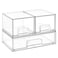 Vtopmart Stackable Storage Drawers Set of 3,Clear Plastic Organizer Bins for Makeup, Cosmetics, Beauty Supplies,Ideal for Vanity, Bathroom,Cabinet,Pantry Organization