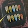 Metallic Gold Nails Handmade Press on Nails Almond French Tip Gel Fake Nails With Glue Handmade Acrylic Artificial False Nails With Sweet Cool Y2k Designs 10pcs Stick on Nails For Women(XS)