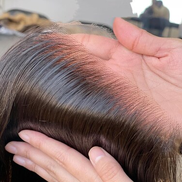 5x5 HD Swiss Lace Melt Skin Lace Closure Long Deep Parting Raw Hair Materials Straight Style Much Fuller with Natural Hair Line Human Hair Natural Black Color (20inch, HD 5x5 lace closure)