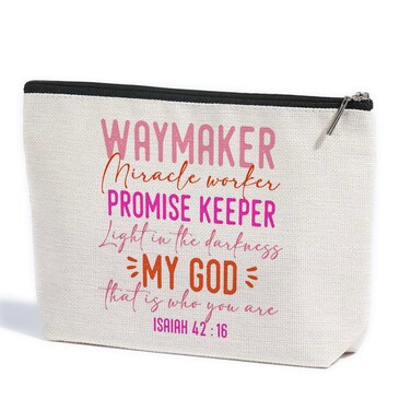 ZHAMEN Christian Gifts for Women Faith Makeup Bag Inspirational Religious Gifts for Mom Daughter Sister Aunt Wife Makeup Pouch Bible Verse Scripture Decor Birthday Christmas Cosmetic Travel Bag