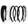 SMUOBT 7Pcs Headbands for Women,Paded Headband Pearl Headbands Beaded Headband Metal Headband Set No Slip Hair Accessories for Women Girls-Black