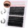 Fluffy Eyelash Clusters with Bottom Lashes 14-25mm Volume Lash Clusters Eyelash Extensions 100D+160D Individual Lashes Clusters 276pcs DIY D Curl Wispy Plant Fibers Lashes Clusters, by Yaiseiko