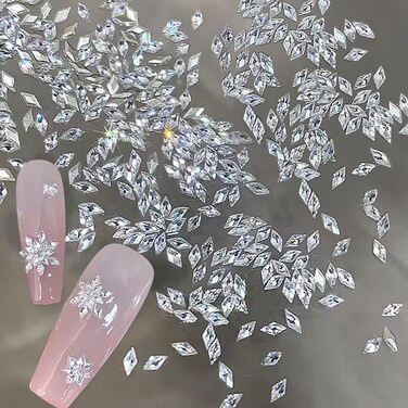100pcs 3mm Mini Rhombic Zircon Rhinestones for 3D Nail Art - Shiny Flatback Rhinestones for Crafting