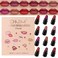 12 Capsule Pills Lipstick Mini Lip Stick Packs Matte Lip Stick Bundles For Women,Dark Sexy Red Brown Nude Mini Matte Lipstick Makeup Lip Liner labiales mate 24 horas originales (Set02, 12pcs set)