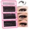Focipeysa Cluster Eyelash Extensions Fluffy Eyelash Clusters with Bottom Lashes 14-20mm Lash Clusters 315pcs Individual Eyelash DIY Lash Extension for Beginners (60D 80D 100D Mixed)