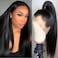 30 Inch 360 Full Lace Front Wigs Human Hair Pre Plucked 250% Density Straight Lace Front Wigs Human Hair HD Transparent 360 Lace Frontal wigs Human Hair Wigs for Women Natural Black