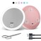 Travel Magnifying Mirror with Light 30X, 4inch Rechargeable Lighted Magnified Mirror with Suction Cups, Small Magnifying Mirror 30x High Magnification Compact Pocket Makeup Mirror with Scissors