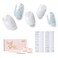 NAILOG Semi Cured Gel Nail Strips 34 pcs, Buy 2 Get 1 UV Lamp, Salon-Quality Gel Nail Stickers, Semicured Nail Wraps with Soft Gel Finish   Quartz