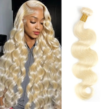 HC 613 Bundles 613 Blonde Bundles Brazilian Bundles 613 Blonde 100% Human Hair Bundles 613 Honey Blonde Weave Hair Extensions for Women (26inch, Single Body Wave Bundles)
