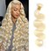 HC 613 Bundles 613 Blonde Bundles Brazilian Bundles 613 Blonde 100% Human Hair Bundles 613 Honey Blonde Weave Hair Extensions for Women (26inch, Single Body Wave Bundles)