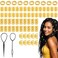 70 PCS Hair Jewelry, 4 Styles Gold Dreadlock Beads Loc Accessories with 2 Hair Braiders Hair Cuffs for Braids Adjustable Metal Hair Rings Decoration for Black Women Girls