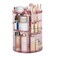 Rotating Makeup Organizer, DIY 8 Adjustable Layers 360 Spinning Skincare Organizers, Makeup Storage Carousel Tower with Brush Holder &amp; Perfume Trays, Cosmetic Display Case for Vanity Bathroom