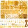 285PCS Gold Hair Jewelry for Braids, Gold Dreadlock Jewelry Accessories Braid Jewelry with Gold Pendants, Loc Jewelry for Hair Dreadlocks Gold Rings Cuff Clips Charms for Braid Decoration