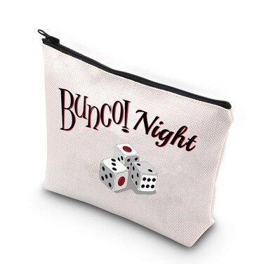 VAMSII Girls Night Out Bunco Party Zipper Bag Dice Game Bunco Night Cosmetic Makeup Bag for Players (Bunco night Bag)