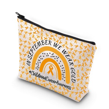 VAMSII Childhood Cancer Awareness Gift Cancer Support Gift Cancer Awareness Makeup Bag (Childhood Cancer)