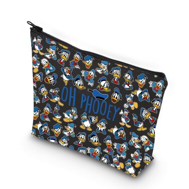 VAMSII Funny Duck Cosmetic bag Oh Phooey Zipper Pouch Bag Duck Lover Gift Donald Inspired Gift (BLK-Oh Phooey)