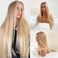 Ombre Balayage Blonde Wig Human Hair Lace Front Wigs 13x4 HD Glueless Wigs Human Hair Pre Plucked Lace Front Wigs Human Hair 24 Inch 180% Density Brown to Blonde Highlights Human Hair Lace Front Wig