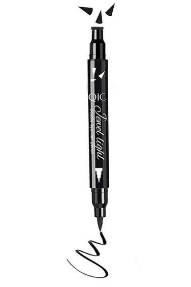 Go Ho Black Liquid Eyeliner Stamp,Eyeliner Stamp Wingliner,Winged Eyeliner Stamp for Cat Eyes,Double-Side Waterproof Liquid Eyeliner Pen,Long-lasting Smudge-proof Eye Liner Makeup Tools,1 PC