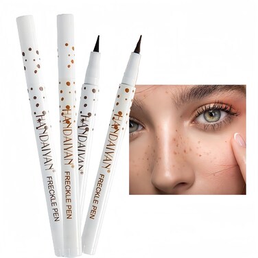 Freckle Pen 2 Colors, Natural Lifelike Freckle Makeup Pen Magic Freckle Color,Waterproof Longlasting Soft Dot Sopt Pen,for Natural Effortless Sunkissed Makeup-Light Brown&amp;Natural Coffee