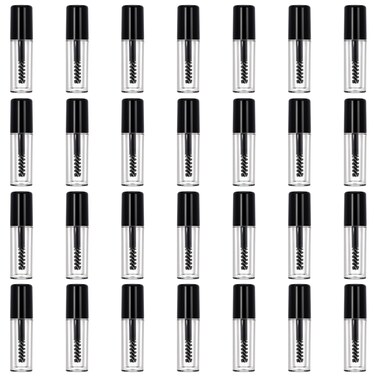 28 Pcs Empty Mascara Tube with Eyelash Wand, Mini 3ml Mascara Tubes and Wand for Castor Oil, Mini Eyelash Cream Container Bottle, Small Sample Size Eyelash Growth packing Tube Container for Travel