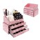 KEYPOWER Makeup Organizers Drawer Bling Diamond,Fashion Countertop Jewelry Cosmetic Storage Display Boxes,Makeup Brush Holder, Cosmetic Holder,2 Pieces Set(Purely Handmade)(Pink)
