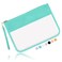 Iqimott Clear Zipper Pouch, DIY Clear Makeup Cosmetic Bag Purse for Women Girls, Chenille Letter Travel Toiletry Bag(Green)