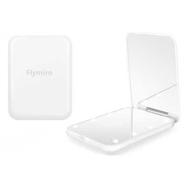 LED Lighted Travel Makeup Mirror, 1x/3x Magnification, Compact, Portable for Handbag, Purse, Pocket, Folding, Handheld, 2-Sided, Small Mirror with Lights