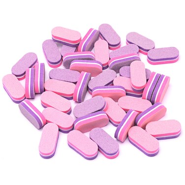 Mini Nail Buffers, 40pc 100/180 Grit Sponge Mini Nail Files Bulk for Acrylic Nails, Buffer Block Nail File,Mini Bulk Nail buffers Double Sided for Manicure Tools - Pink/Purple