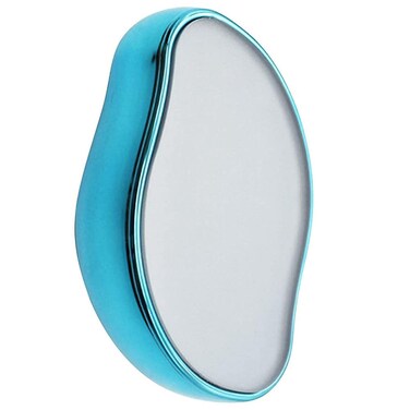 Crystal Hair Eraser for Women and Men mango shaped painless personal care tool physical hair removal (blue)