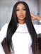 ISEE Kinky Straight V Part Wig Human Hair Yaki Straight for Black Women V Part Glueless Wig With Elastic Drawstring Straight Human Hair Beginner Friendly (18 inch)