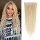 4PCS Blonde Dreadlock Extensions Clip in, Soft 24 Inch Synthetic Clip-in Dreads, Handmade Crochet Hair Thin 0.6cm Width Dread Extensions (613 Blonde, Clip-in 24''(12 Strands))