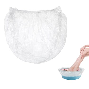 Disposable Foot Tub Liner, 10 Pcs Disposable Pedicure Spa Liners Clear Plastic Disposable Pedicure Bowl Liners Portable Foot Bath Basin Bags for Pedicure Spa Beauty Salon Hotel Home Use(100CM)