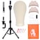PWEOUKE 22 Inch Canvas Wig Head with Stand for Wigs ,Height Adjustable Wig Stand Tripod with Canvas Block Wig Head,Manikin Head Block Set for Cosmetology with Wig Stand and Storage Bag 22 Inch