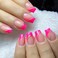 Vezocim Pink French Tips Press on Nails Square Shapes 24Pcs Glossy Full Cover Medium Acrylic Square False Nails with Gold Line Designs Artificial Coffin Fake Nails Glue Stick ons Fingernails for Women