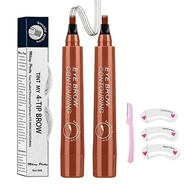 Microblading Eyebrow Pen 3D 4 Fork Tip Eyebrow Pencil Creates Lasting MakeUp Professional Natural Looking Brow Pen Cover Sparse Areas Daily Waterproof Brow Pencil
