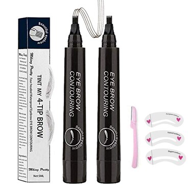 Microblading Eyebrow Pen 3D 4 Fork Tip Eyebrow Pencil Creates Lasting MakeUp Professional Natural Looking Brow Pen Cover Sparse Areas Daily Waterproof Brow Pencil