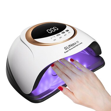 UV LED Nail Lamp, 180W Professional UV Nail Dryer Light for Gel Nails with 45 Beads, Fast Curing Gel Polish Lamp Auto Sensor 4 Timer Setting, Nail Art Drying Machine for Fingernail and Toenail