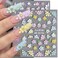 5D Embossed Flower Nail Stickers for Nail Art Supplies 5D Acrylic Carved Flower Nail Decals Cute Petals Nail Art Stickers Floral Nail Sticker Nails Stickers Colorful Flower Stickers for Nails Design