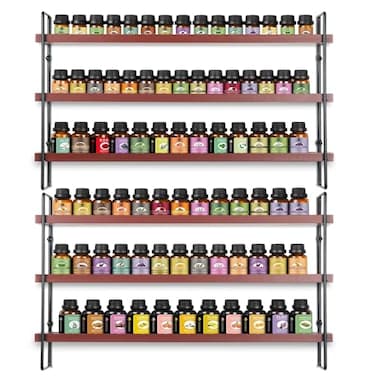 Alyoen 6 Tiers Essential Oil Storage Shelf, Essential Oil Storage Organizer Display Rack, Nail Polish Holder Paint Organizer Wall Mount Holds 90 Bottles