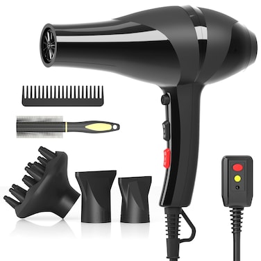 Hair Dryer, Professional Ionic Blow Dryer with Diffuser for Curly Hair,2400W Powerful Fast Drying Hairdryer Blowdryer for Women Men Home Salon Hair Styling,Constant Temp Low Noise
