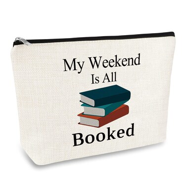 Book Lover Gifts Makeup Bag Reading Book Club Gift Bibliophile Gifts Book Worm Gift Bookish Gifts Librarian Gifts Christmas Birthday Gifts for Book Lover Friends Teacher Student Travel Cosmetic Bag