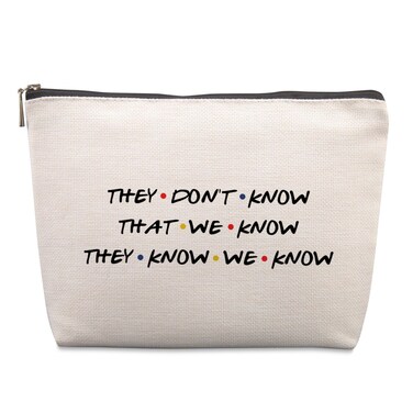 Friends TV Show Gifts Cosmetic Bag, Funny Gifts Friends TV Show Merchandise Birthday Friendship Gifts for Women Friends Fans Sister Bestie Best Friends Gifts Funny Makeup Bag