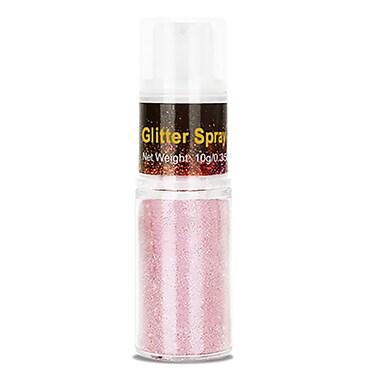Go Ho Pink Hair and Body Glitter Spray,Light Pink Glitter Spray Dry Powder Makeup for Clothes,Festival Loose Sparkle Powder,Holographic Ultra Fine Resin Glitters for Crafts,10g