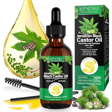 Jamaican Black Castor Oil for Hair Growth, Multipurpose Cold Pressed 100% Natural Castor Oil Organic for Hair and Skin, Eyebrow, Body Care