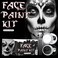 White Face Paint, Black Face Paint Halloween Cosplay SFX Makeup Kit, Non Toxic Body Paint, Face Painting Kits with 2 Professional Paint Brushes for Adult Kids, Face Body Painting Art Costume Theater