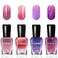 Color Changing Gel Nail Polish Set for DIY Manicure Nail Art, Blue Gel Polish High Gloss Shine Purple Gel Polish, Quick Dry Gel Polish Without UV Lamp, Gift for Chrismas Day (4 Colors Set 7ml)