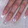 French Tip Press on Nails Long Acrylic Nails Square White Fake Nails Glossy Nails for Women